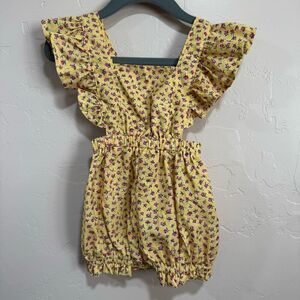 Bailey’s Blossom 6/9m yellow floral onesie